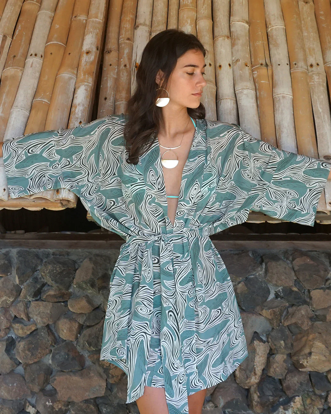 Bed-to-Beach SET (Robe, Top & Shorts) WHALE - Image 8