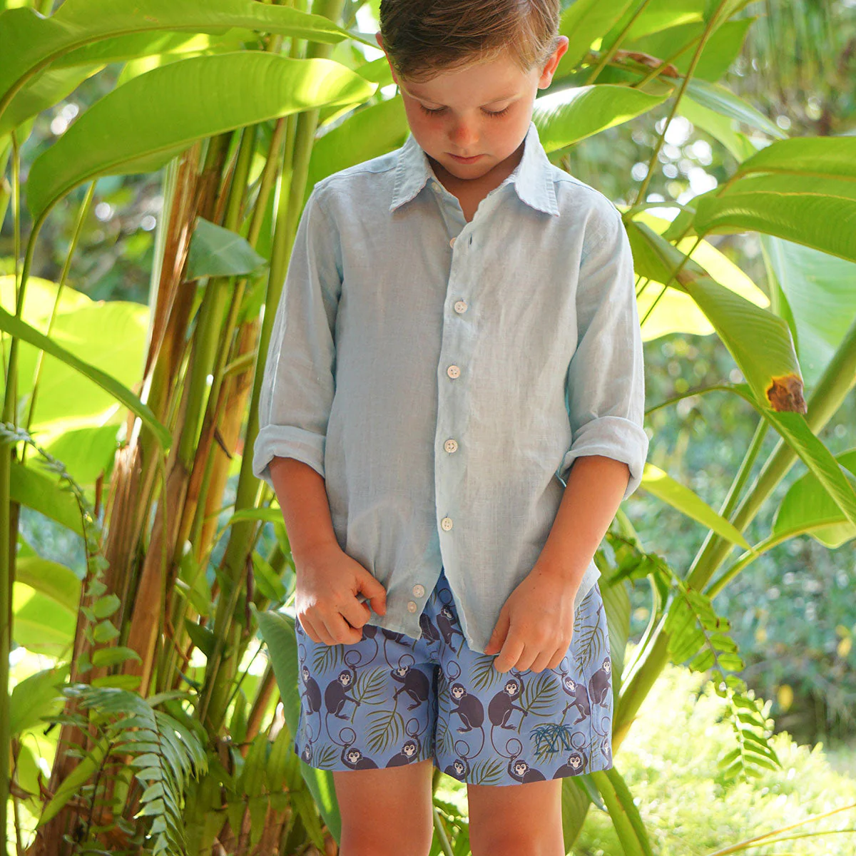 Kids' Swim Shorts MONKEY & PALMS - Image 3