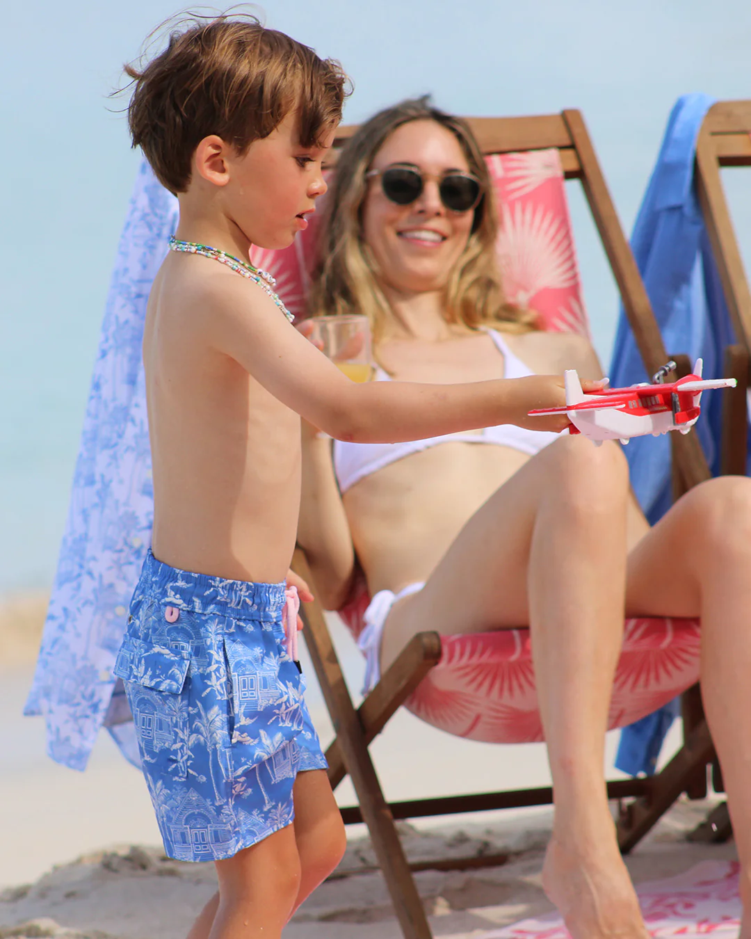 Kids' Swim Shorts PINK HOUSE TOILE - Image 2