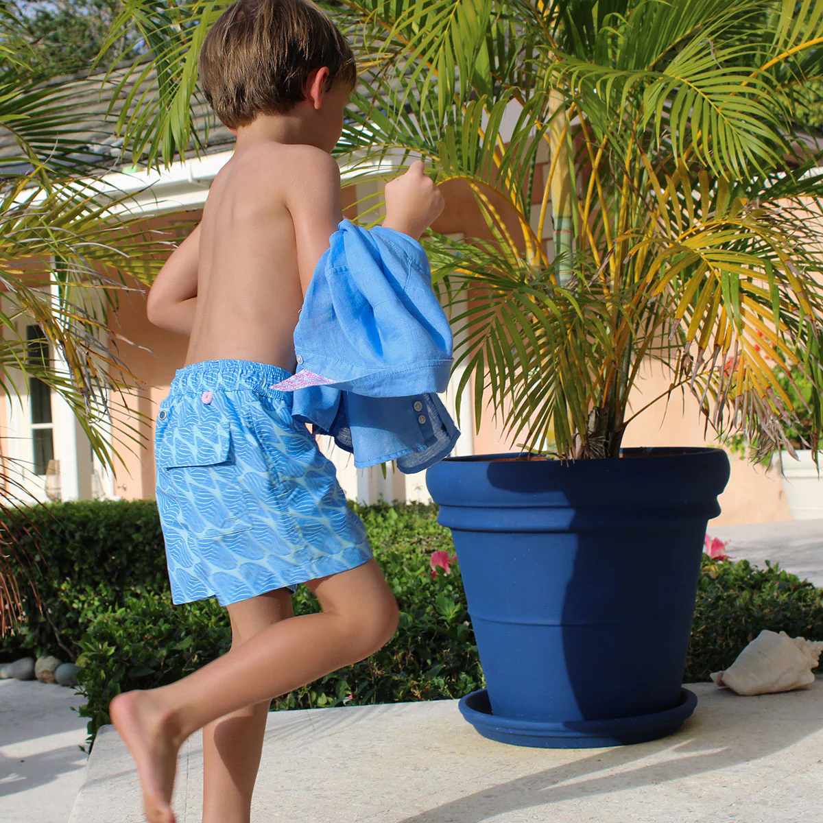 Kids' Swim Shorts STRIPED SHELL - Image 4