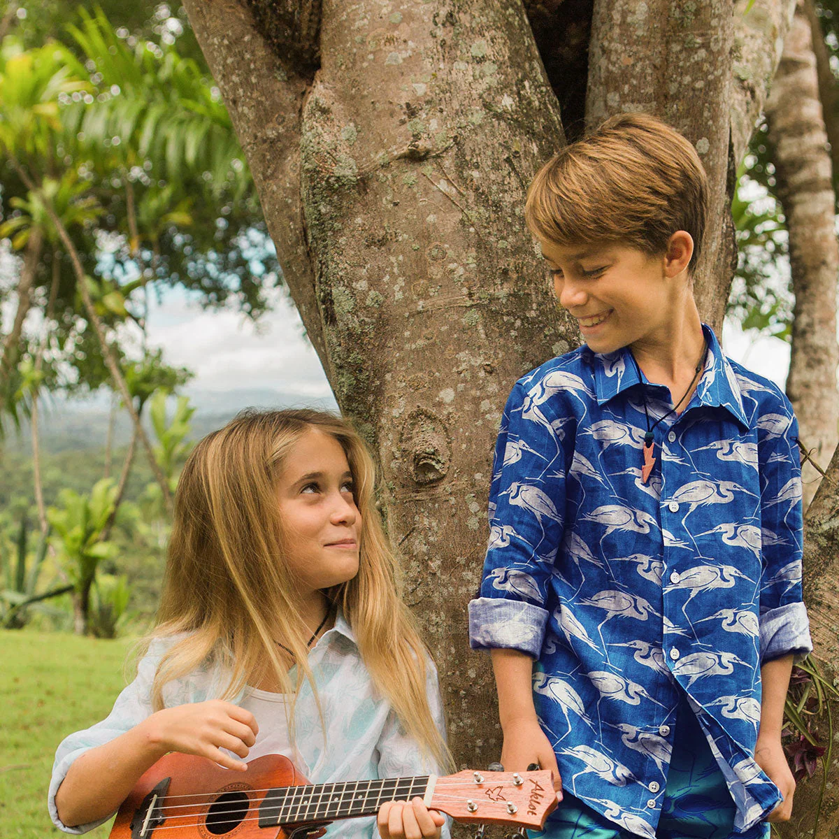 Kids' Linen Shirt EGRET - Image 3