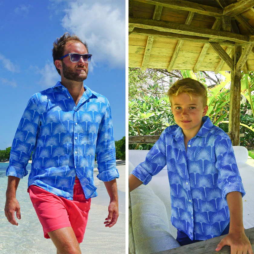 Kids' Linen Shirt FAN PALM - Image 4