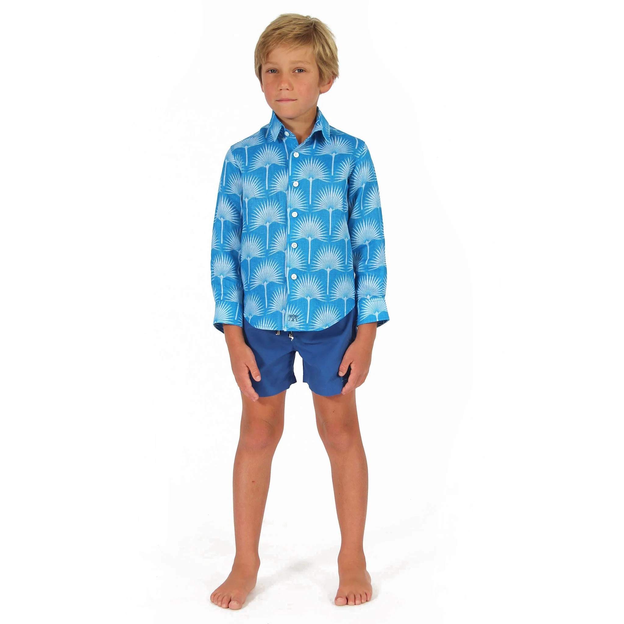 Kids' Linen Shirt FAN PALM - Image 5