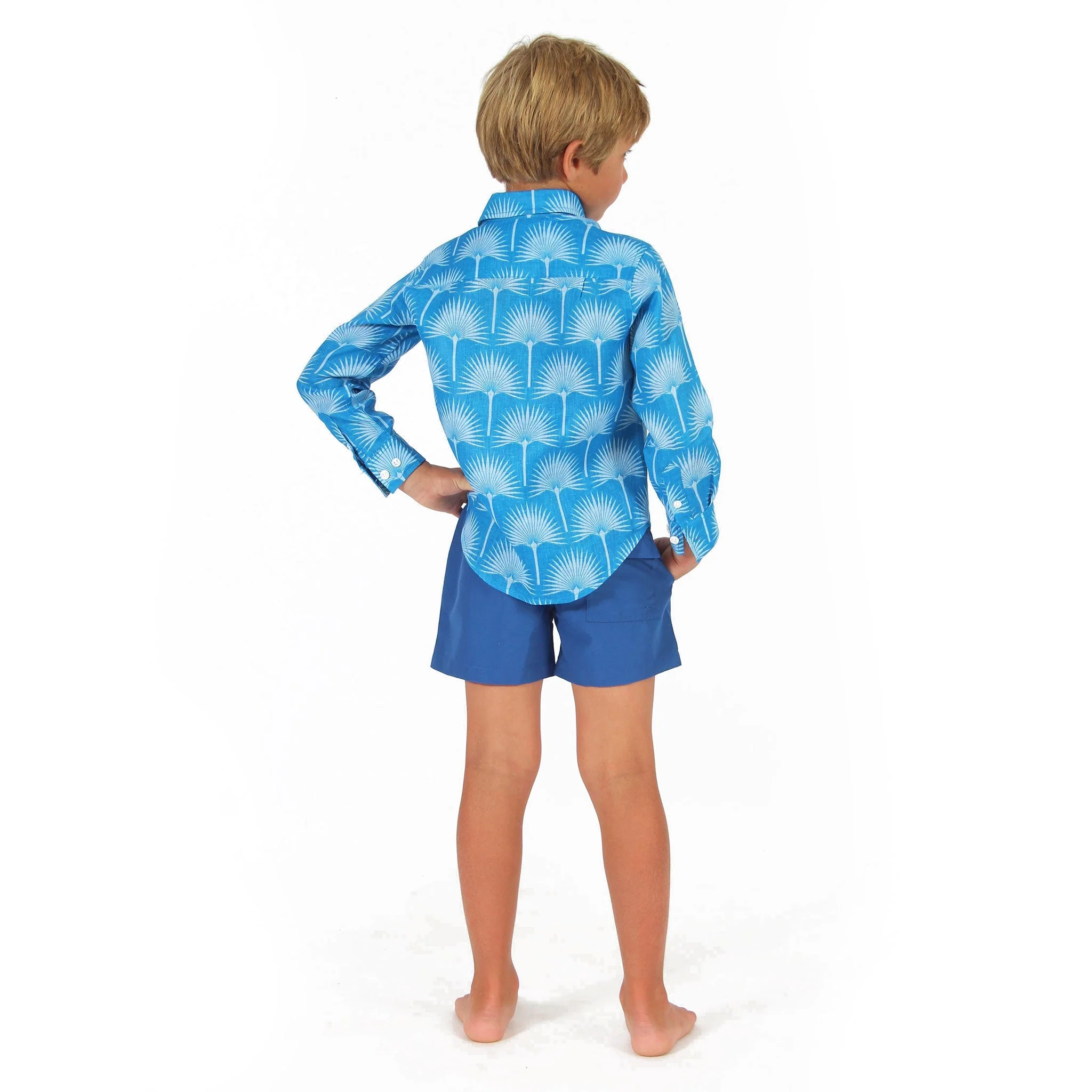 Kids' Linen Shirt FAN PALM - Image 6