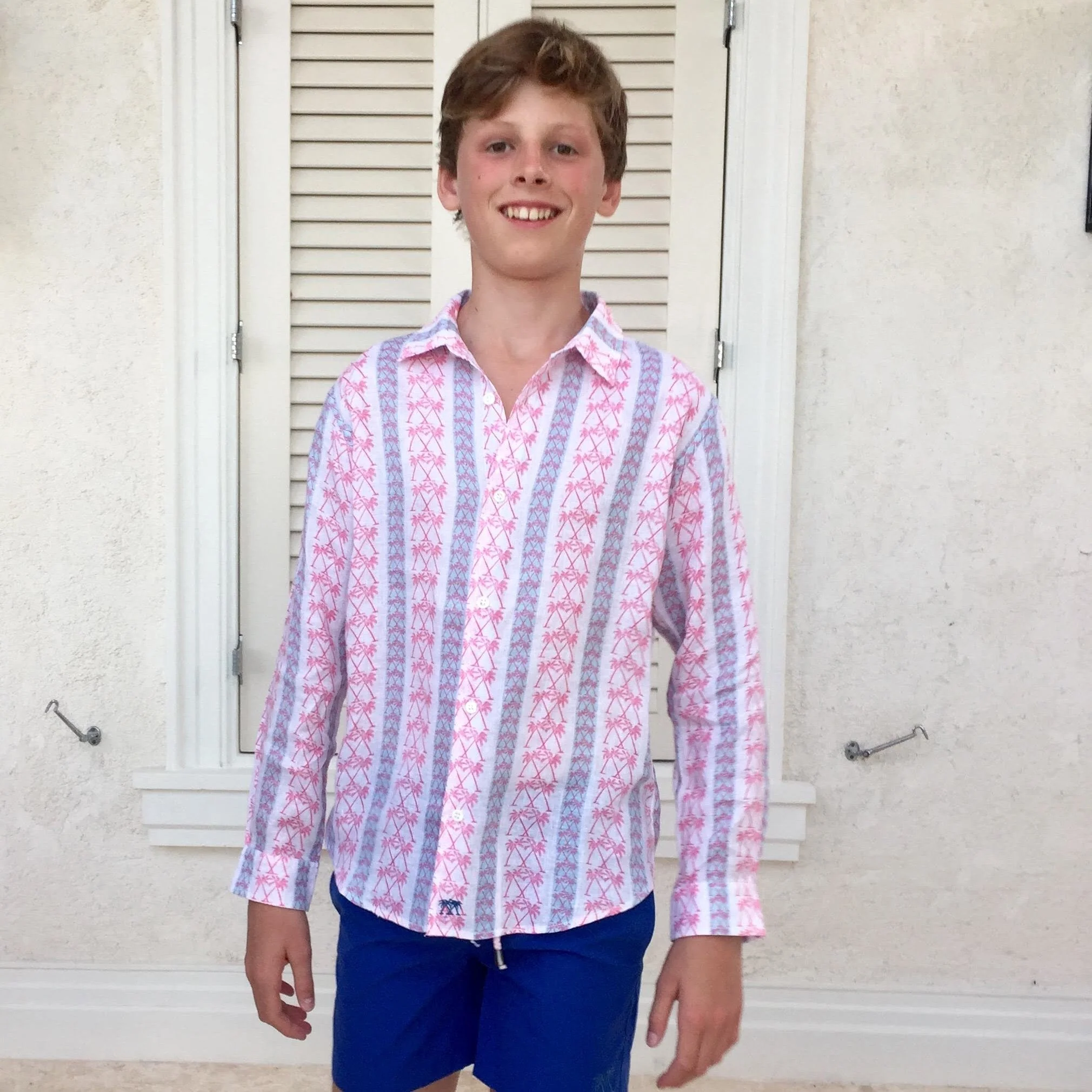Kids' Linen Shirt PALM STRIPE - Image 2