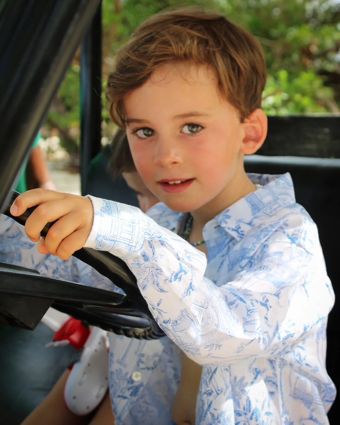 Kids' Linen Shirt PINK HOUSE TOILE - Image 2