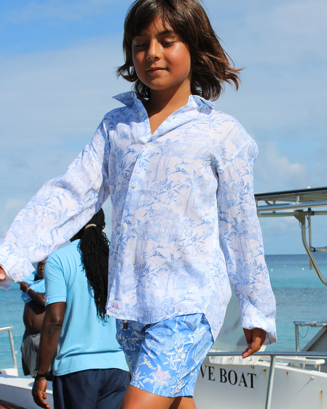Kids' Linen Shirt PINK HOUSE TOILE - Image 3