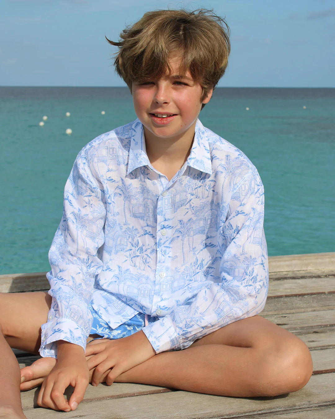 Kids' Linen Shirt PINK HOUSE TOILE - Image 5