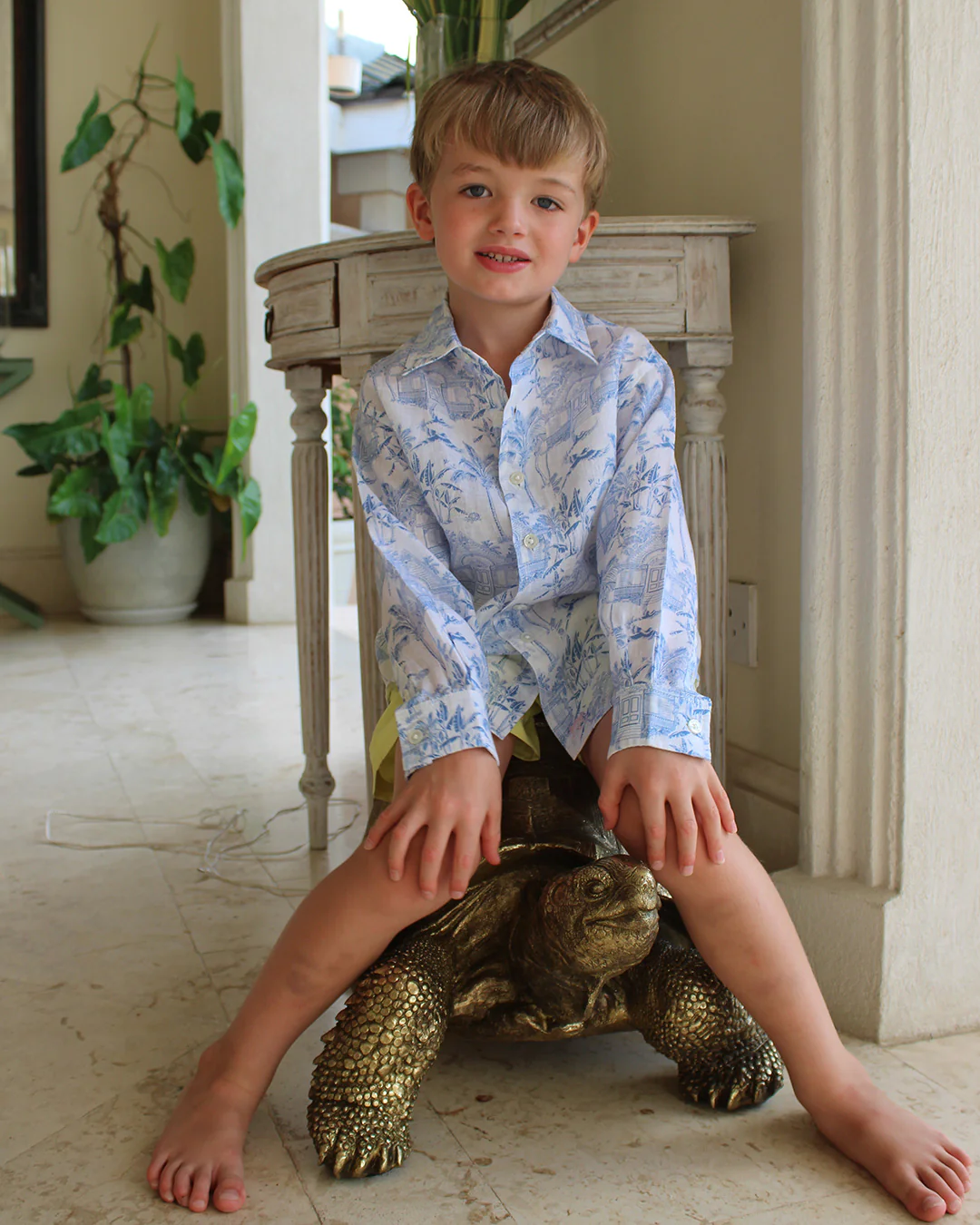 Kids' Linen Shirt PINK HOUSE TOILE - Image 7