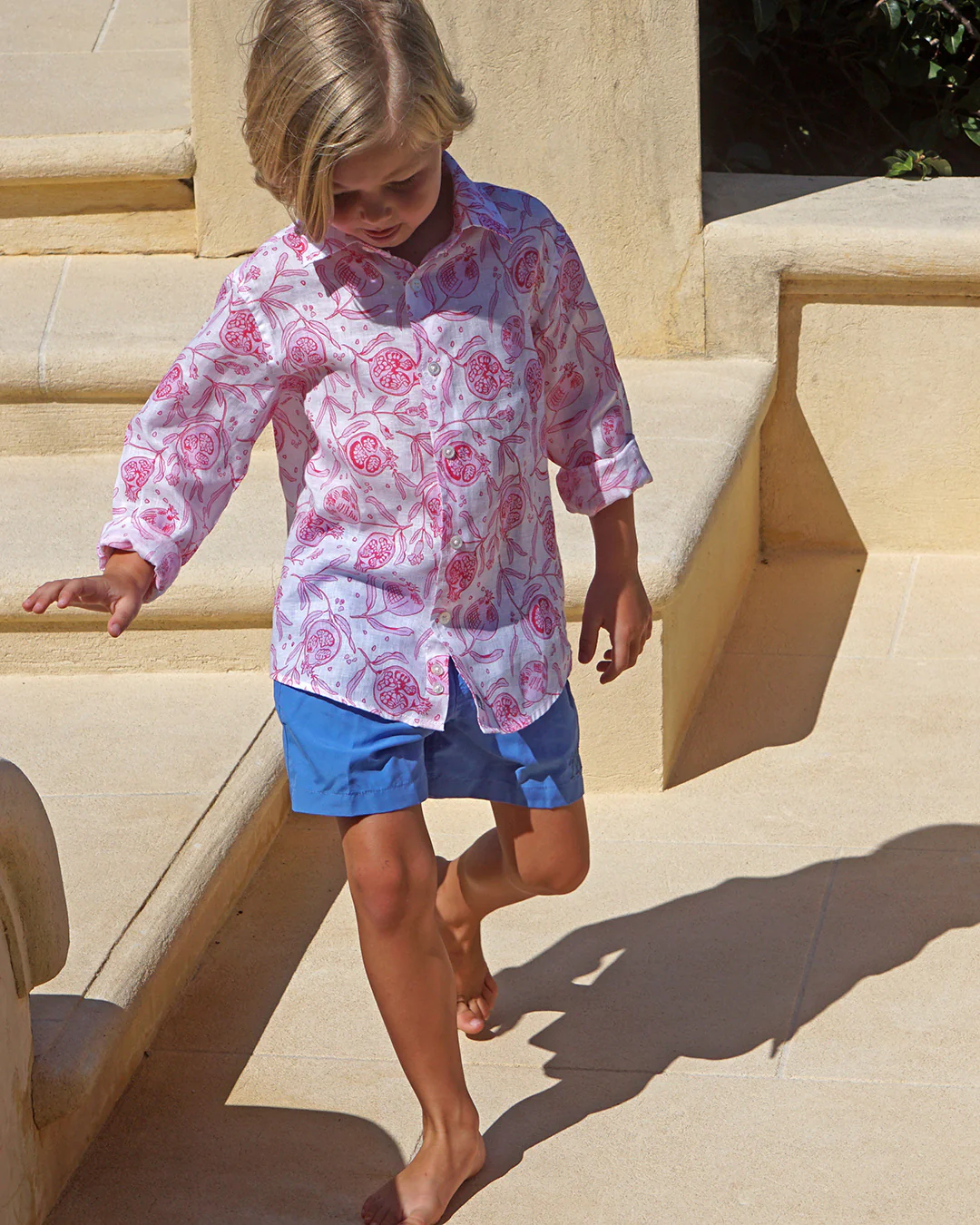 Kids' Linen Shirt POMEGRANATE - Image 3