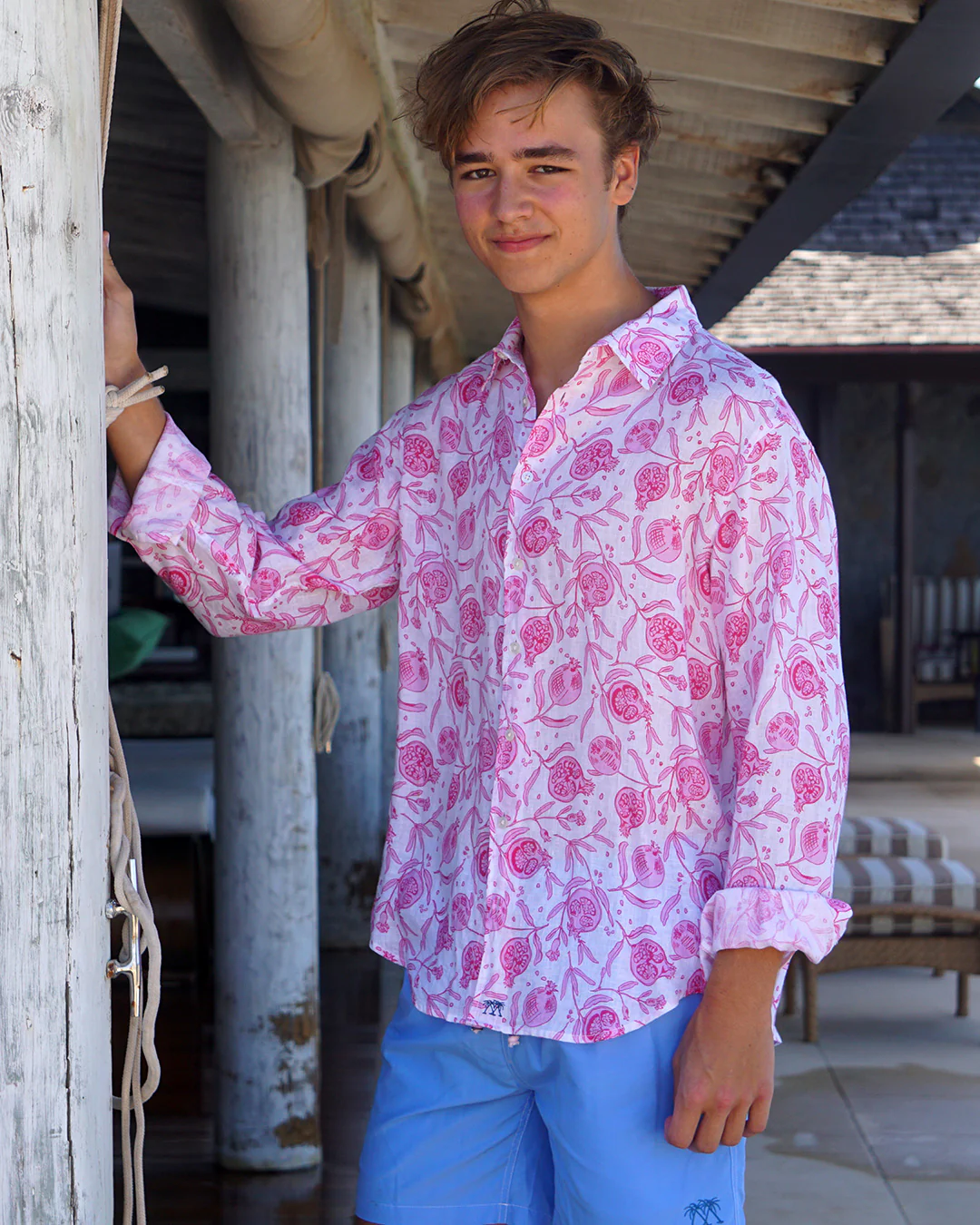 Kids' Linen Shirt POMEGRANATE - Image 6