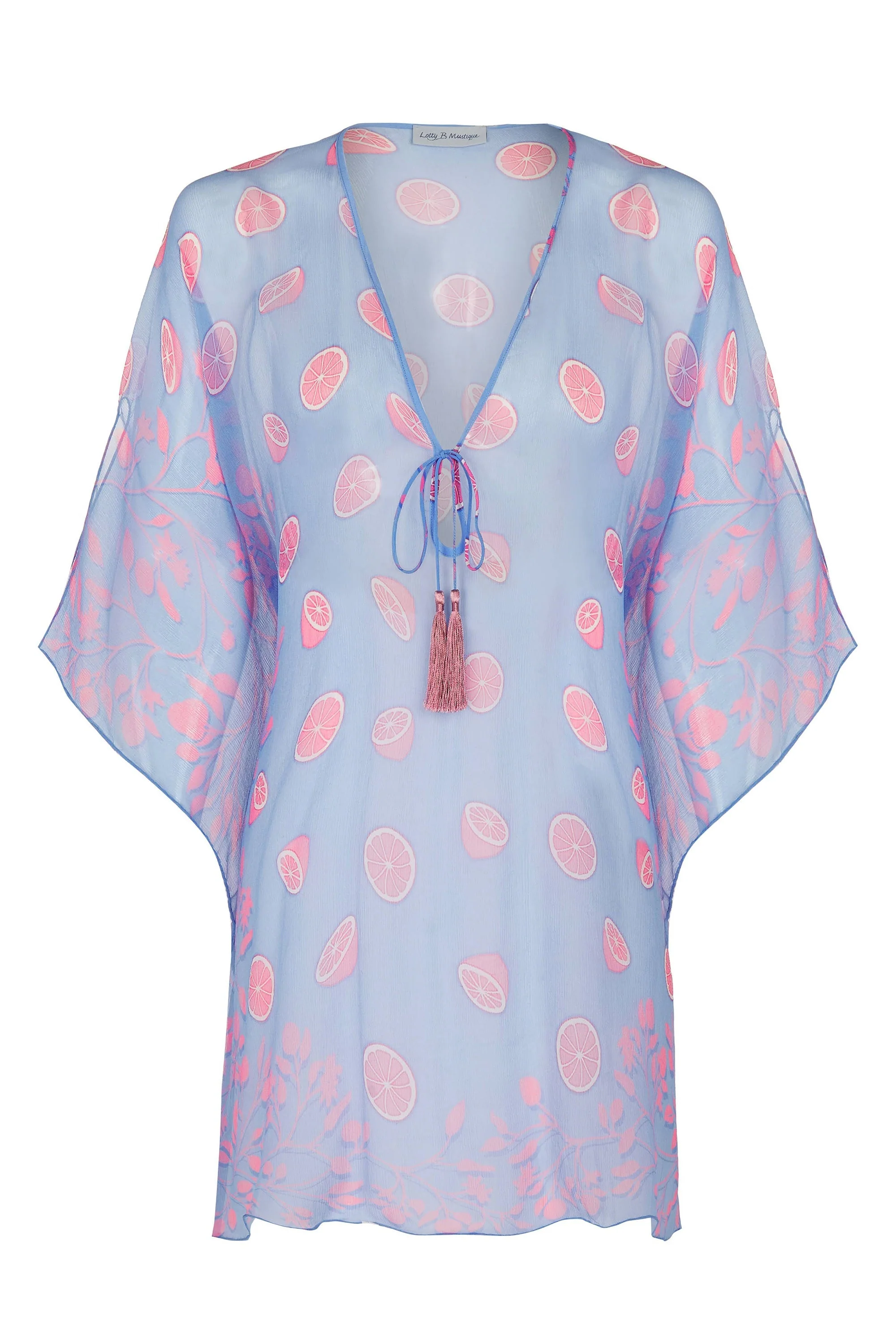 Silk Chiffon Cosima Kaftan LIME TREE - Image 2