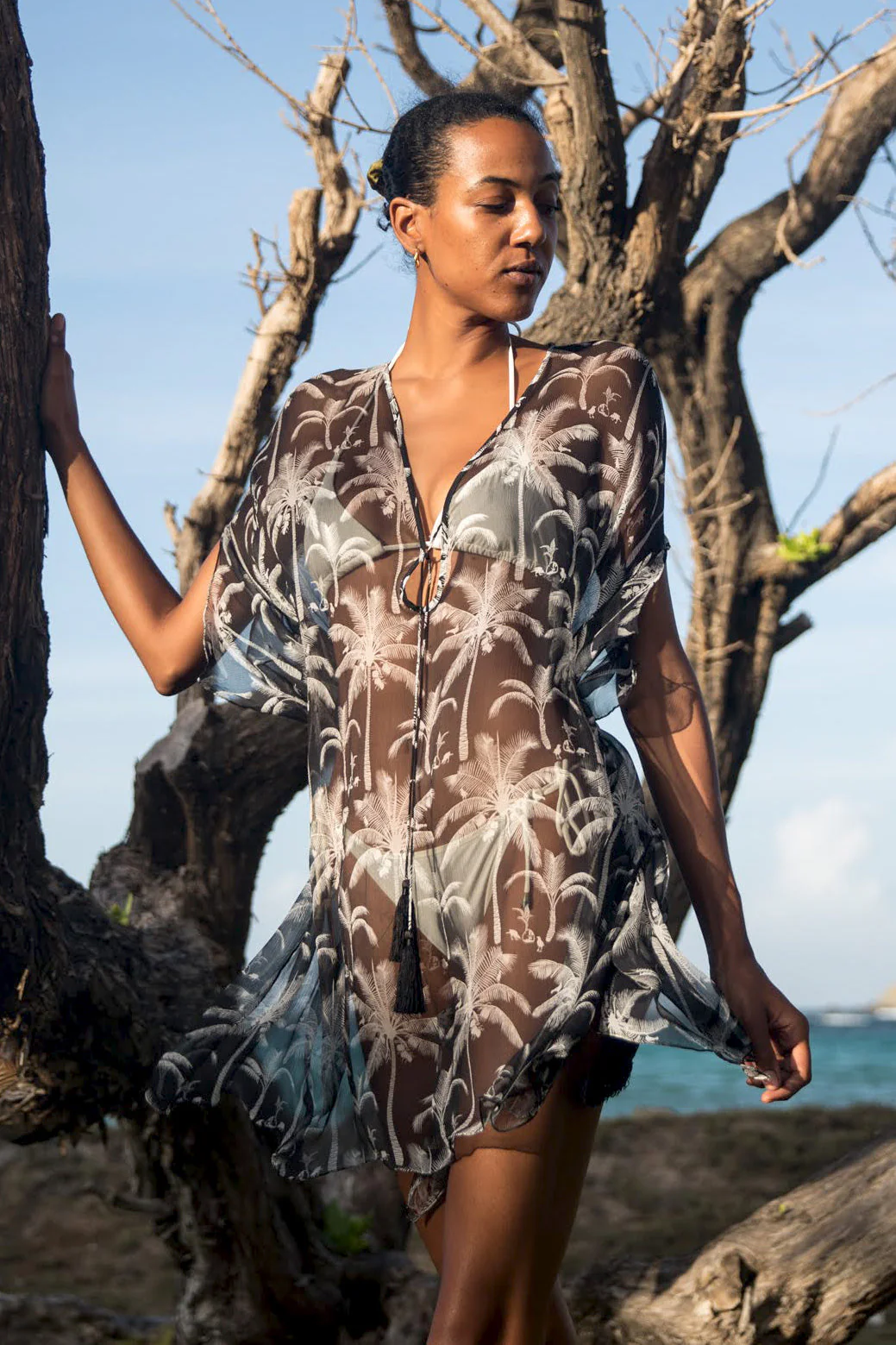 Silk Chiffon Cosima Kaftan PLANTATION - Image 4