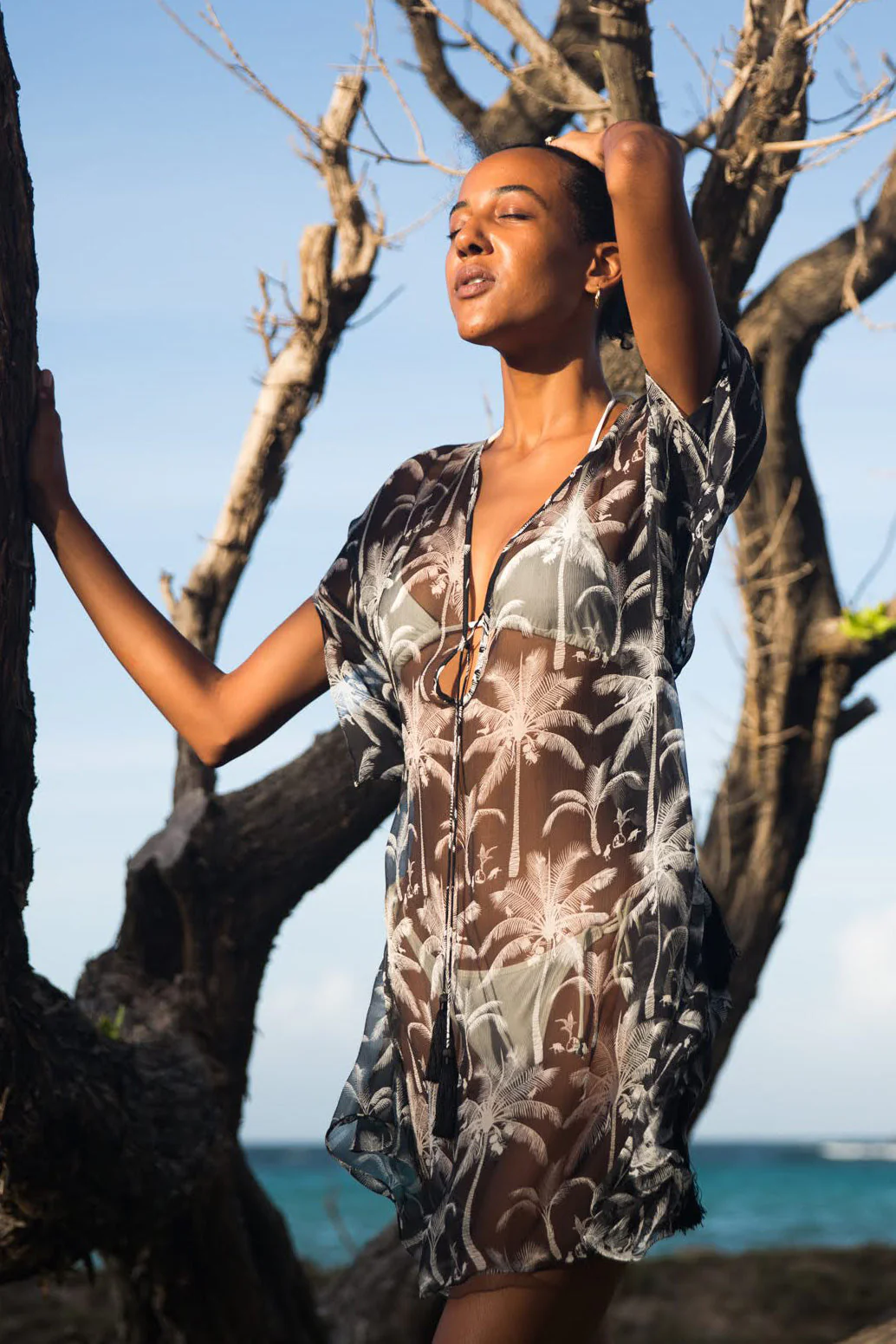 Silk Chiffon Cosima Kaftan PLANTATION - Image 5