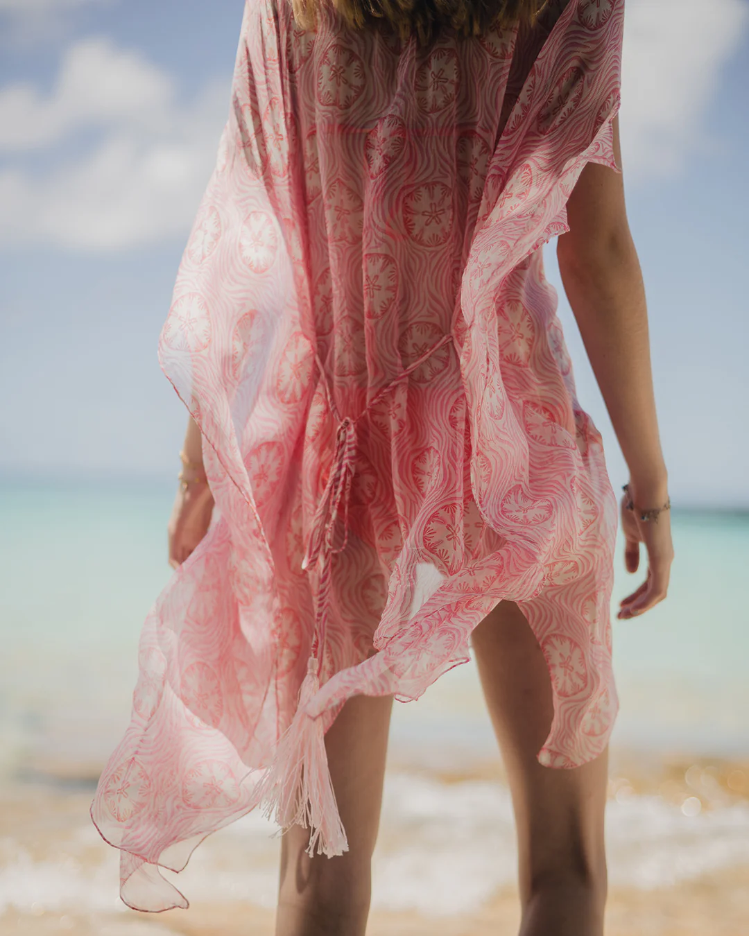 Silk Chiffon Cosima Kaftan SAND DOLLAR - Image 4