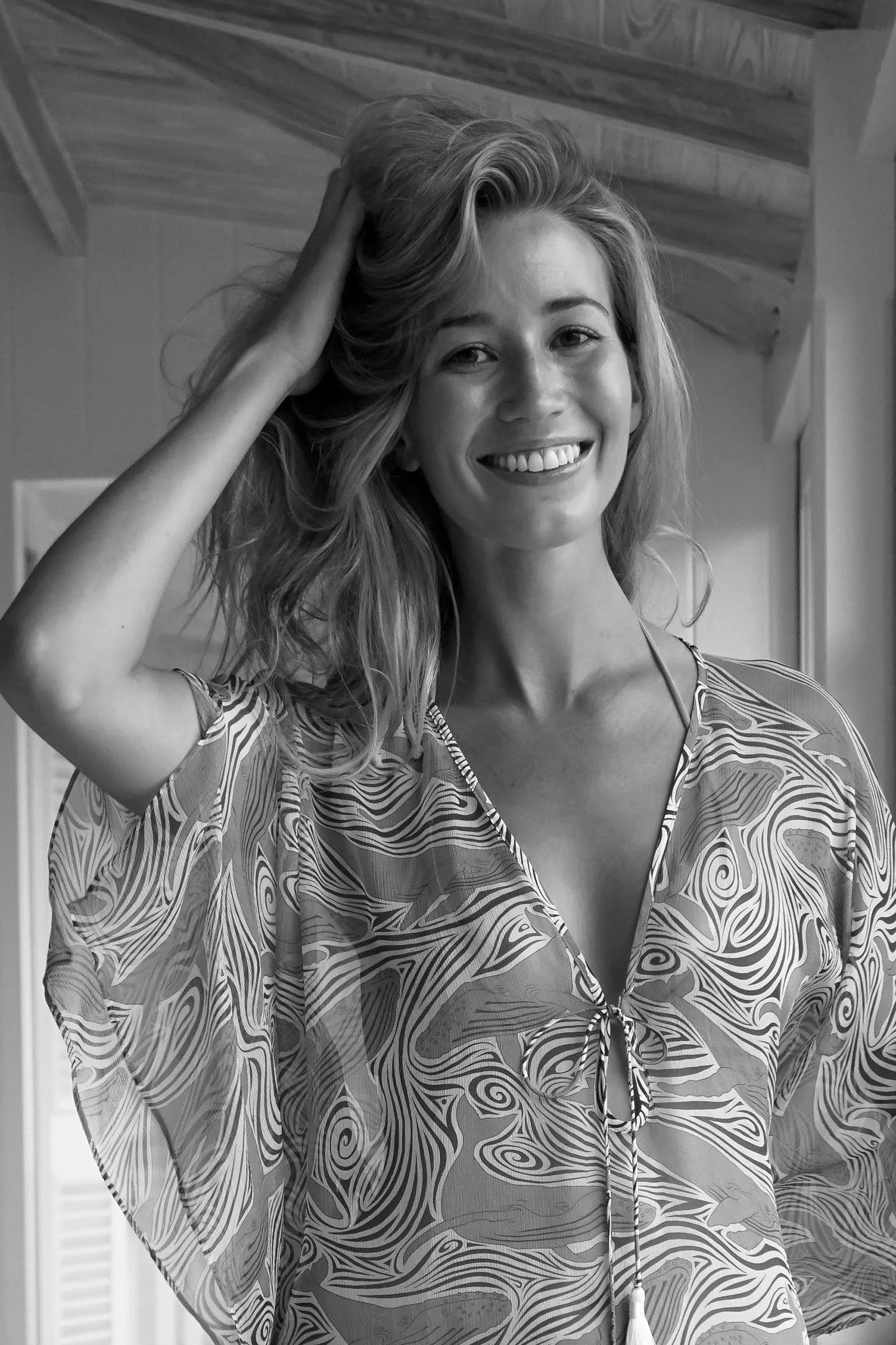Silk Chiffon Cosima Kaftan WHALE - Image 8