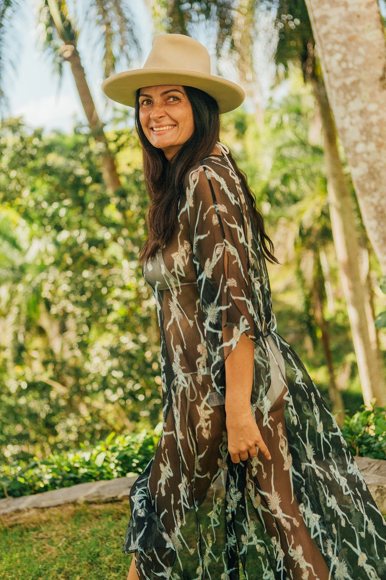 Silk Chiffon Ellie Kaftan FRUIT PUNCH - Image 10