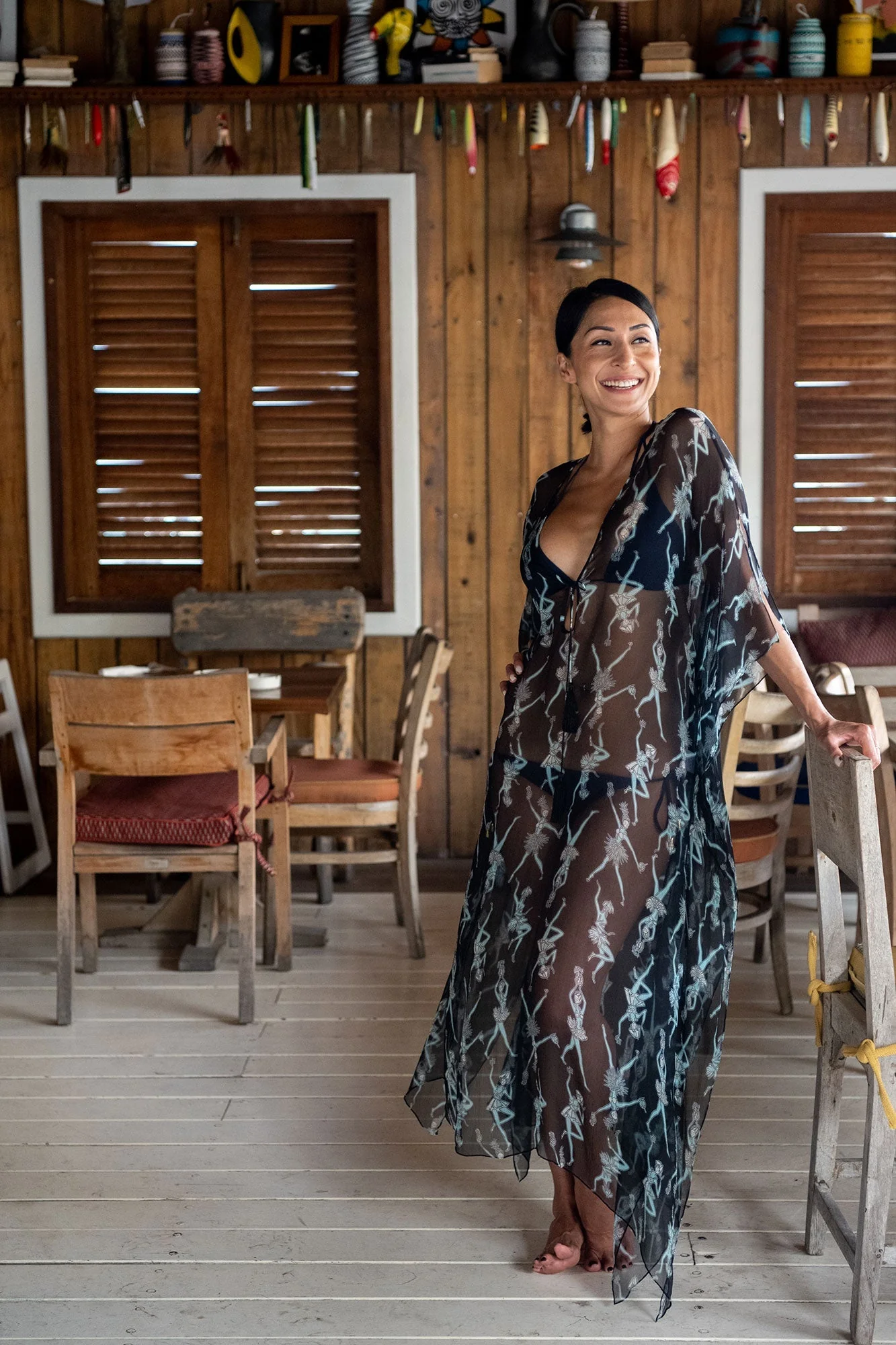 Silk Chiffon Ellie Kaftan FRUIT PUNCH - Image 4