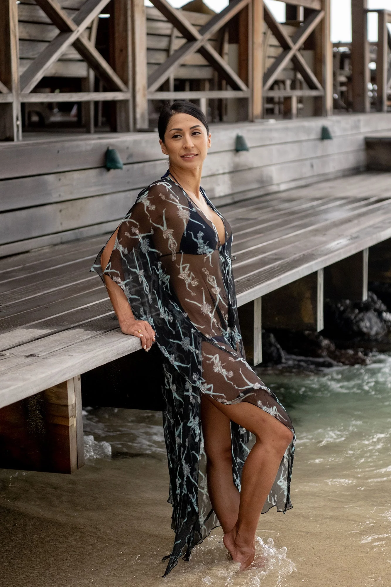 Silk Chiffon Ellie Kaftan FRUIT PUNCH - Image 7