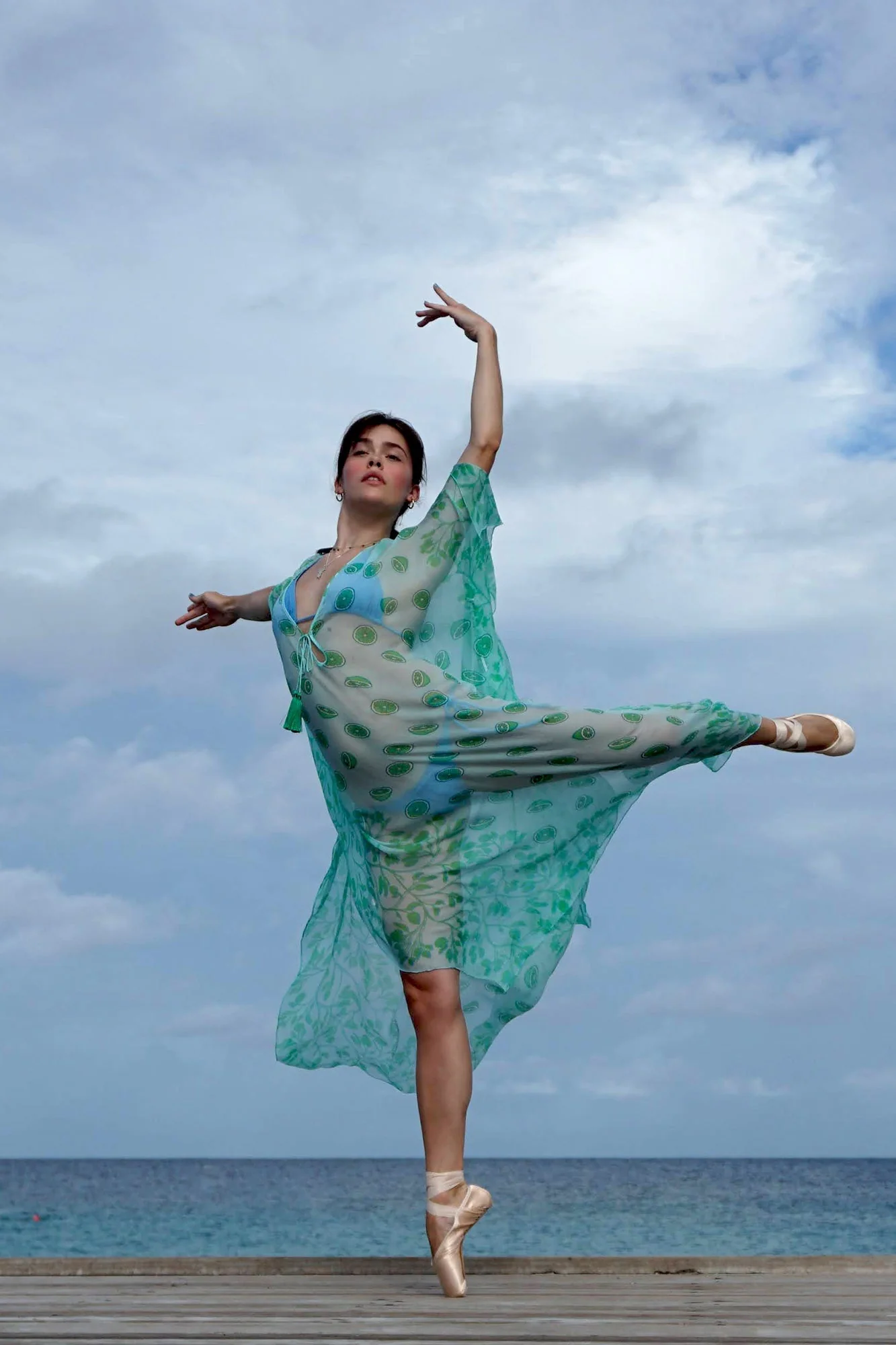 Silk Chiffon Ellie Kaftan LIME TREE - Image 9