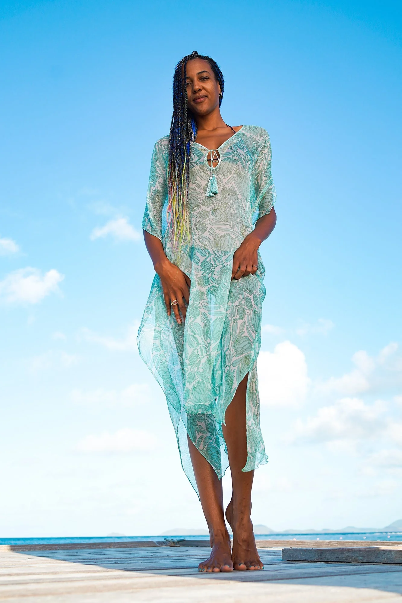 Silk Chiffon Ellie Kaftan PROTEA - Image 4
