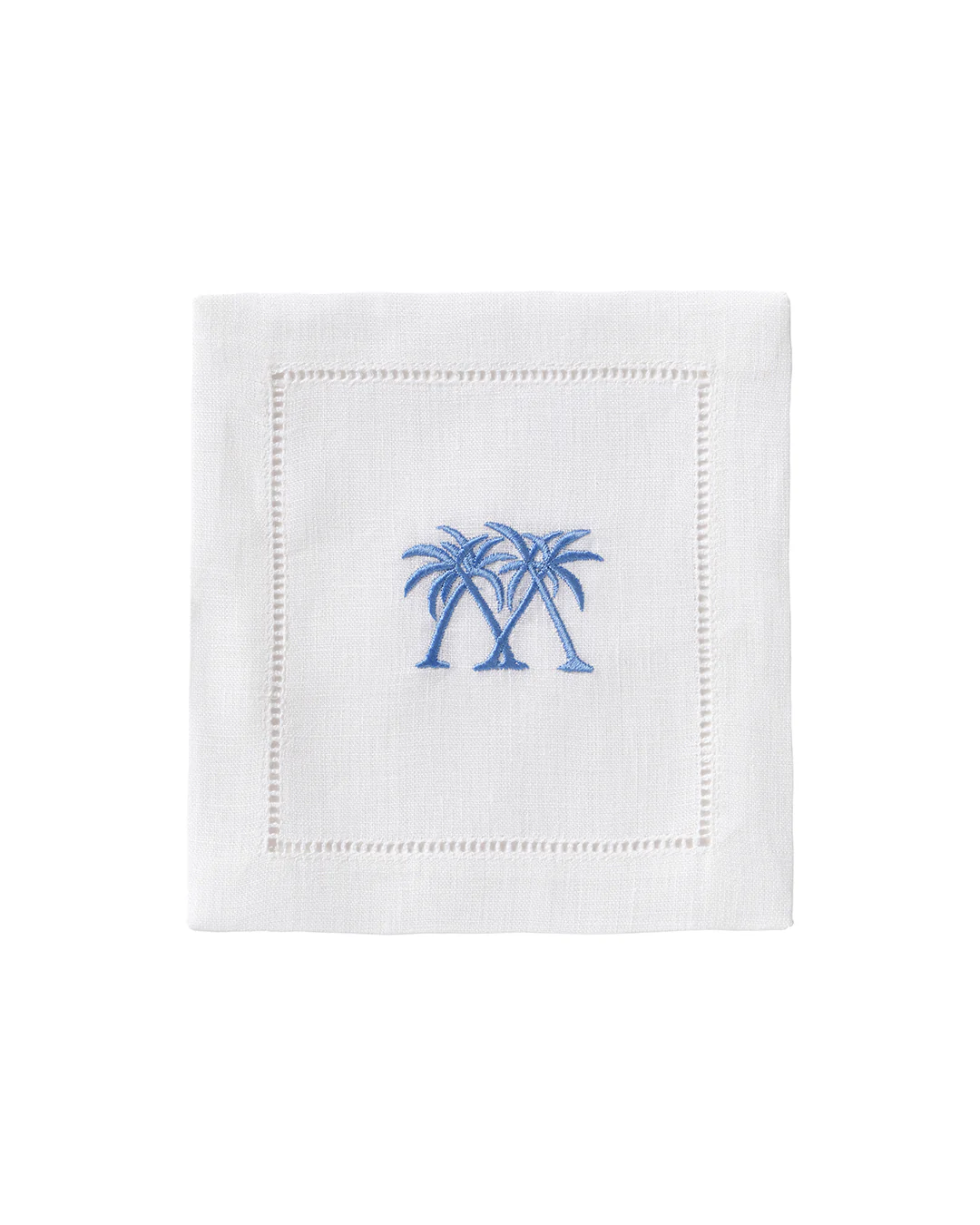 Embroidered Linen 4 Cocktail Napkins PALMS - Image 3