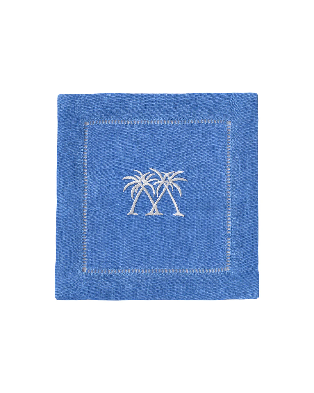 Embroidered Linen 4 Cocktail Napkins PALMS - Image 4