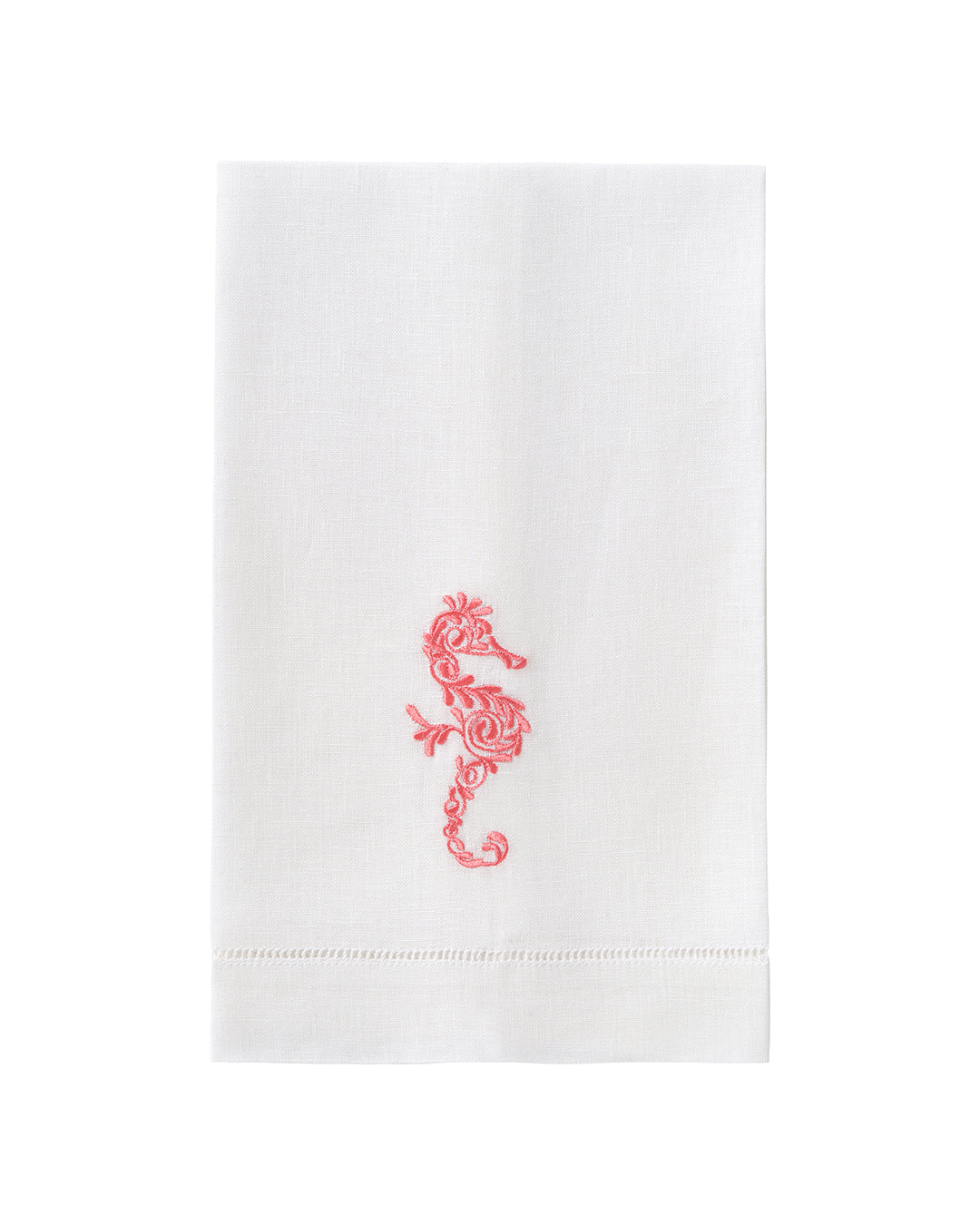 Embroidered Linen 4 Hand Towels SEAHORSE - Image 3