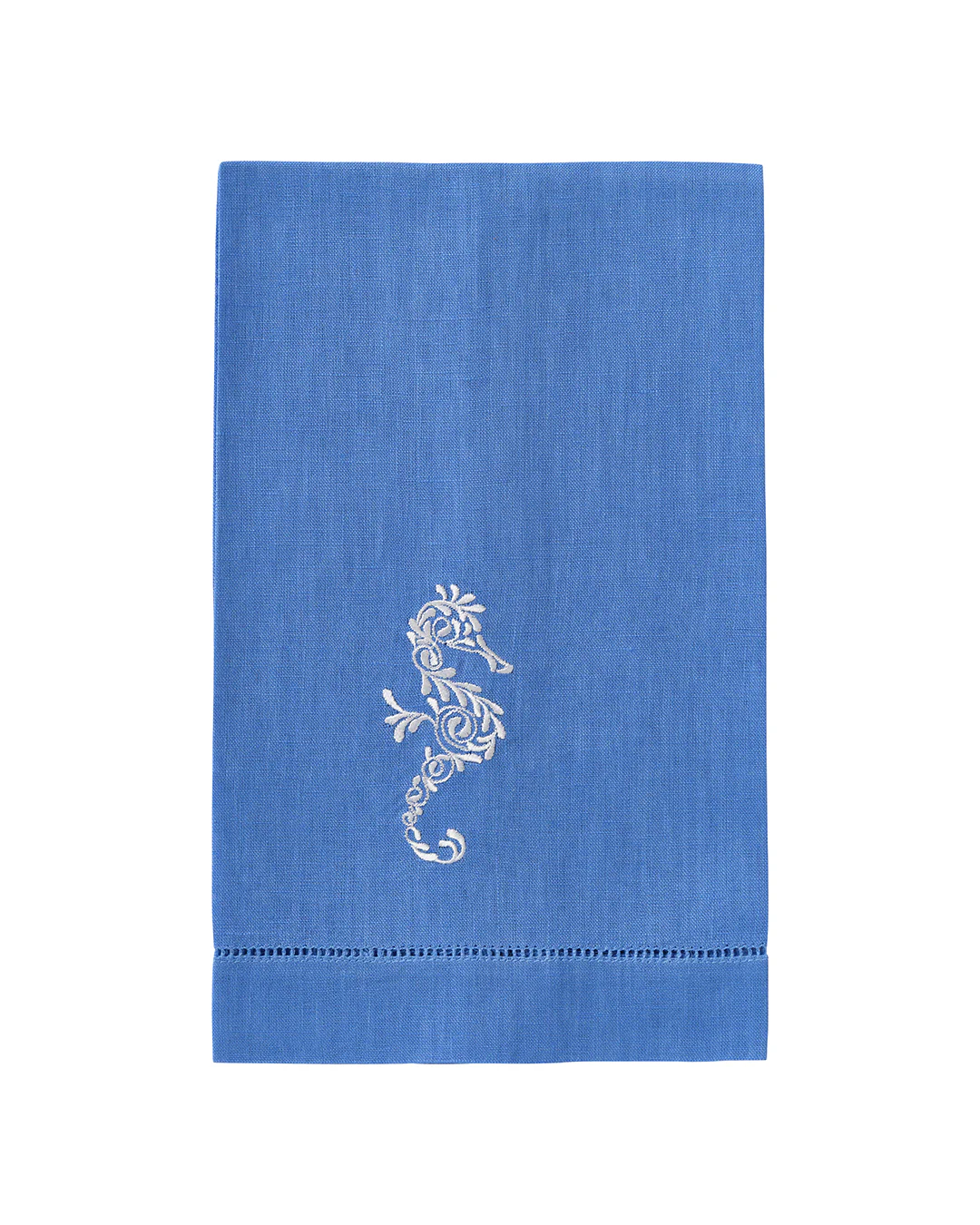 Embroidered Linen 4 Hand Towels SEAHORSE - Image 4