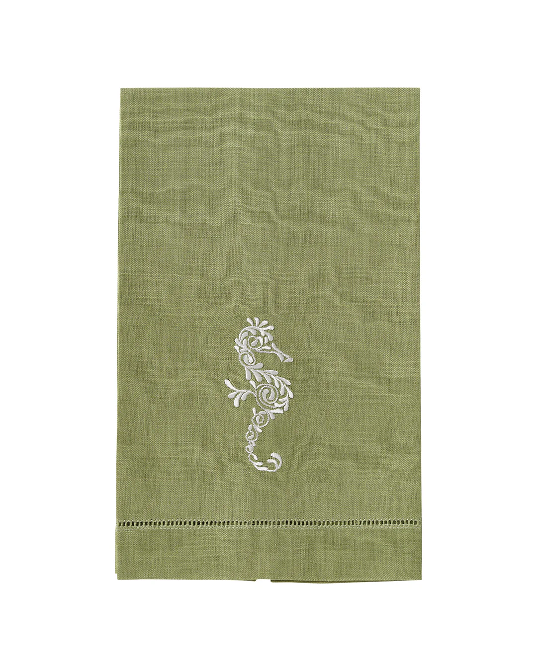Embroidered Linen 4 Hand Towels SEAHORSE - Image 5