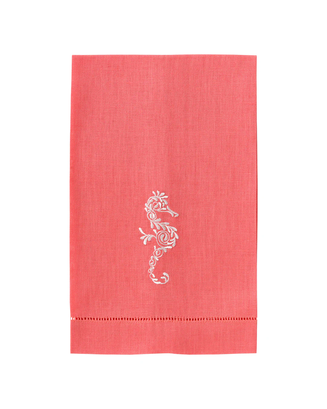 Embroidered Linen 4 Hand Towels SEAHORSE - Image 6