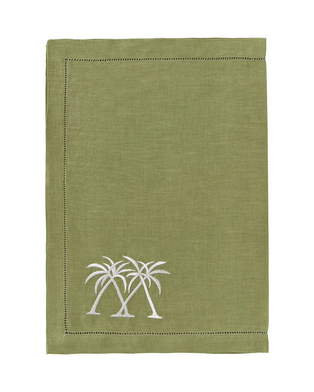 Embroidered Linen 4 Placemats PALMS