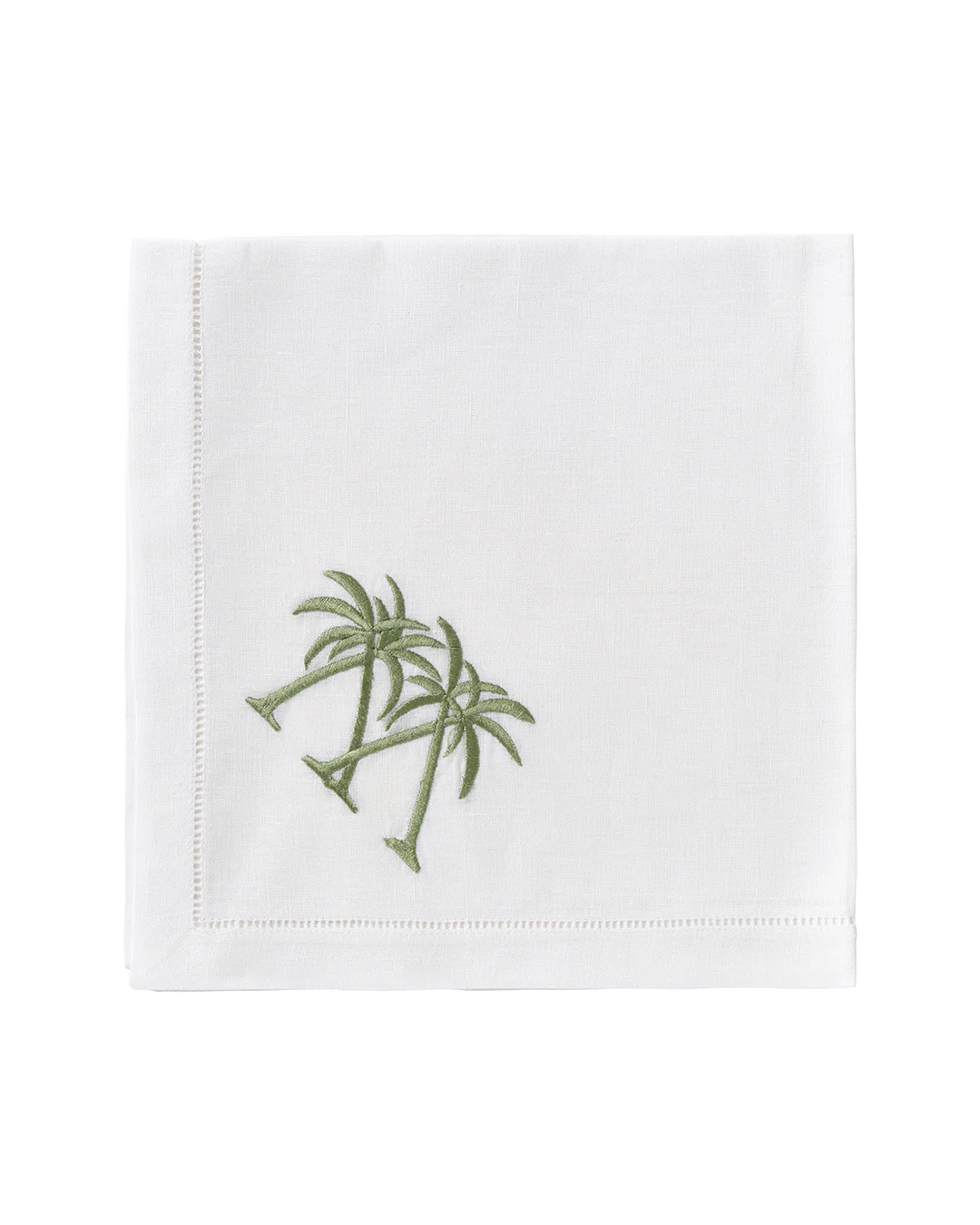 Embroidered Linen 4 Table Napkins PALMS - Image 2