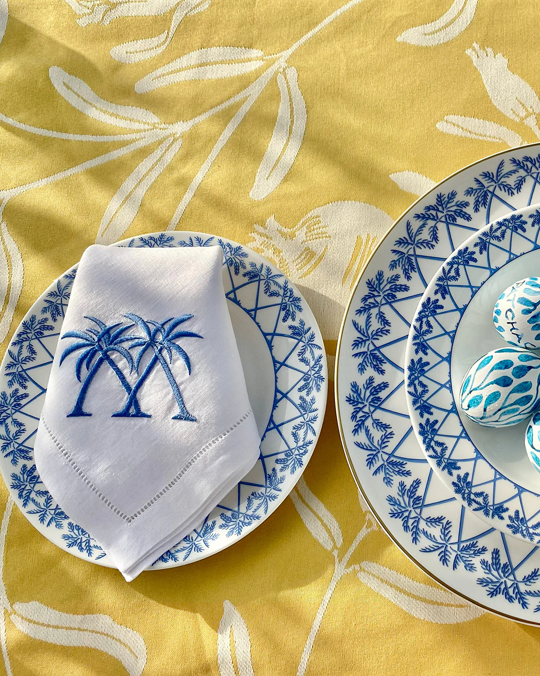 Fine Bone China 4 Salad Plates PALMS - Image 4