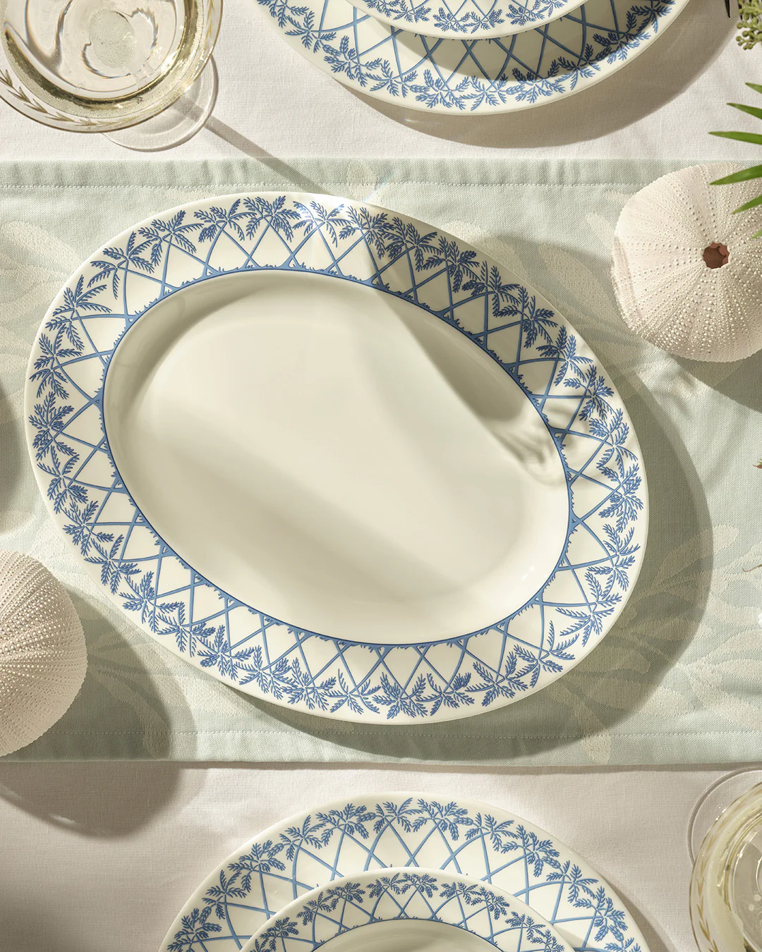 Fine Bone China Oval Serving Platter PALMS - Image 3