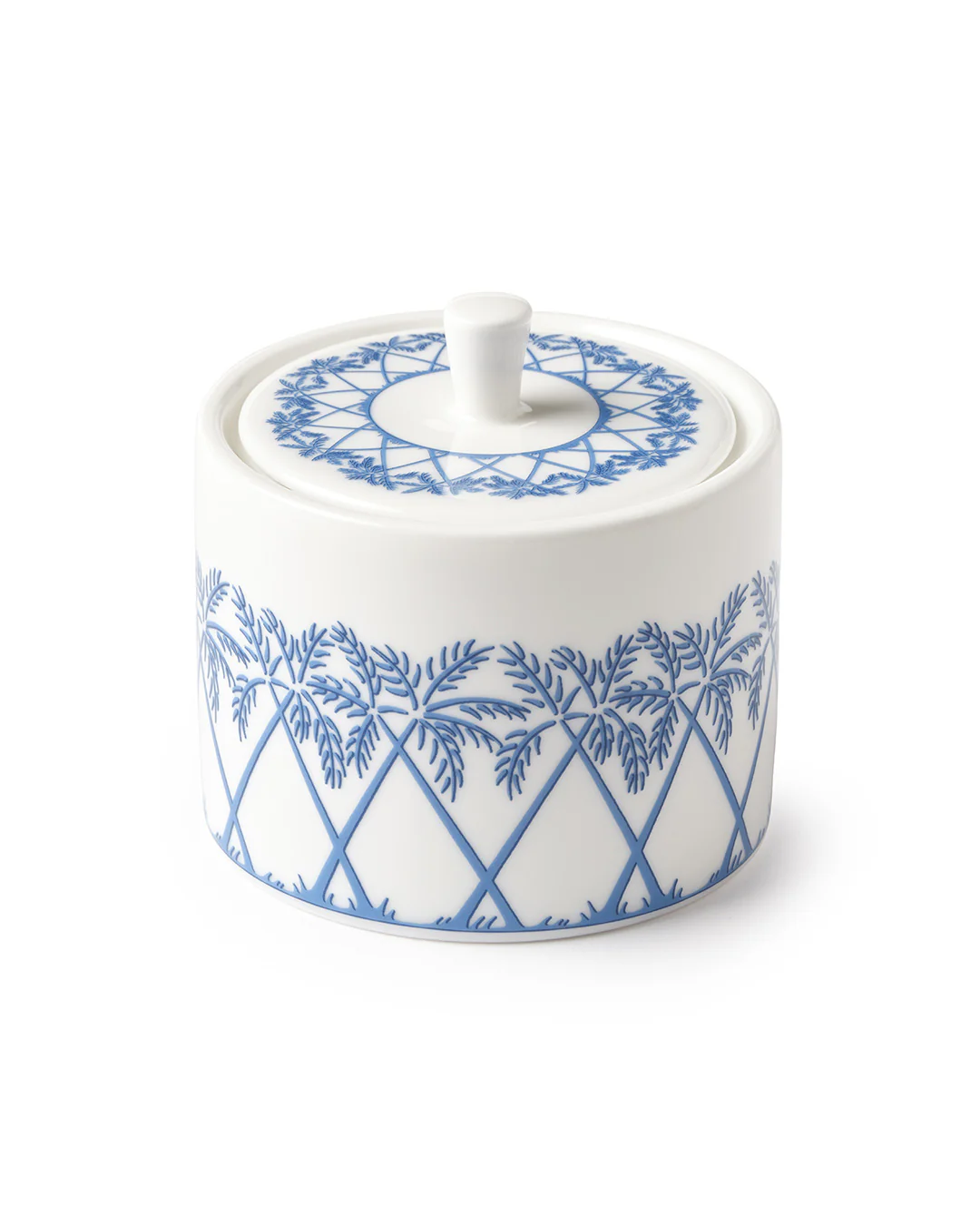 Fine Bone China Covered Pot PALMS