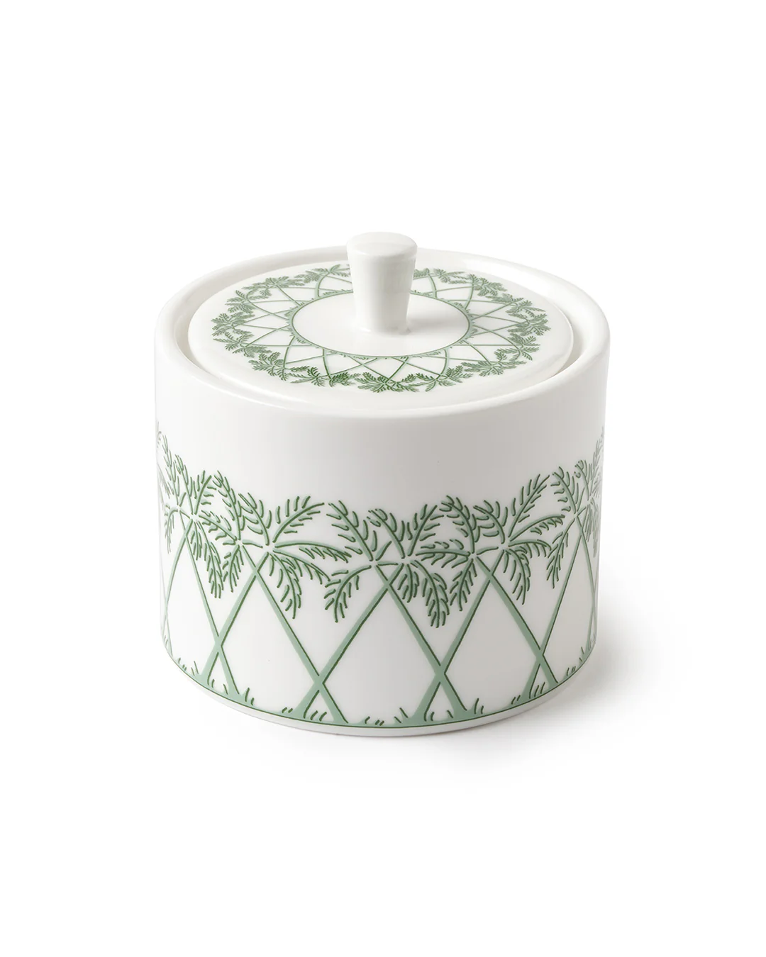 Fine Bone China Covered Pot PALMS