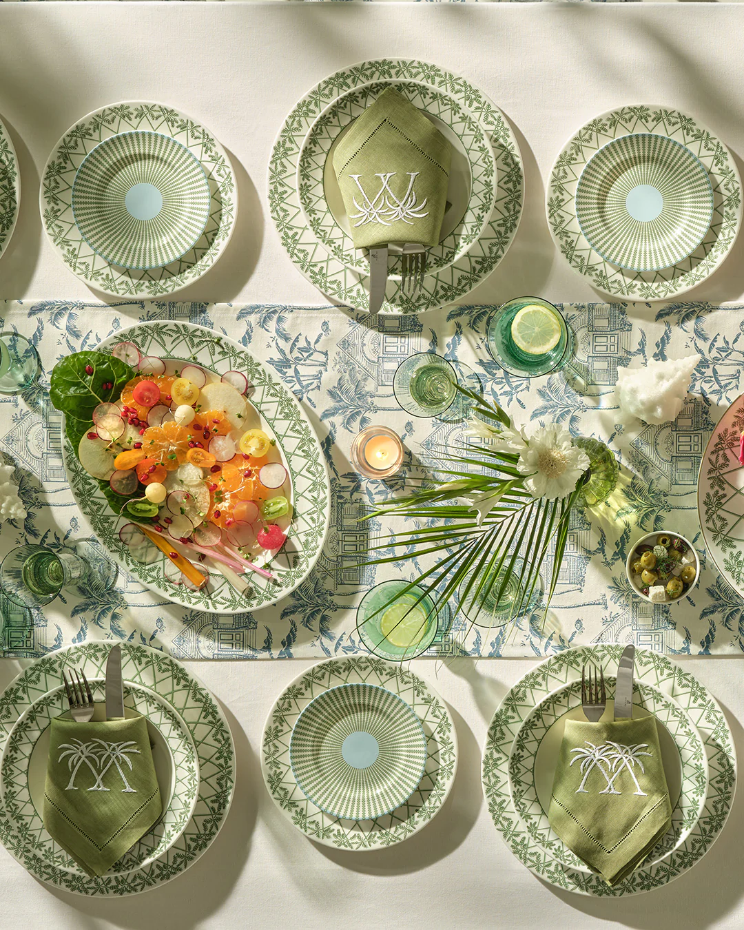 Fine Bone China Oval Serving Platter PALMS - Image 4