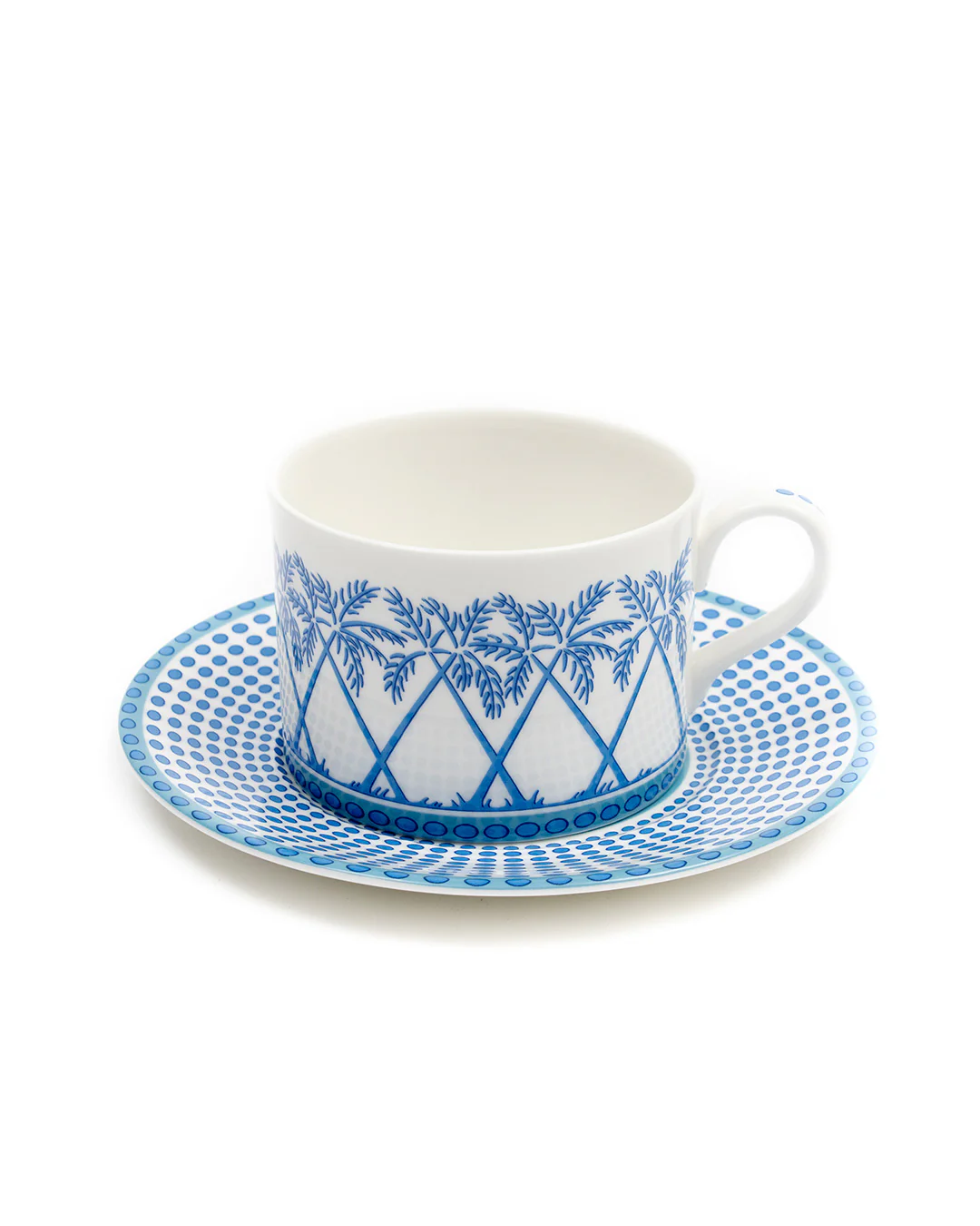 Fine Bone China 2 Cups & Saucers PALMS - Image 5