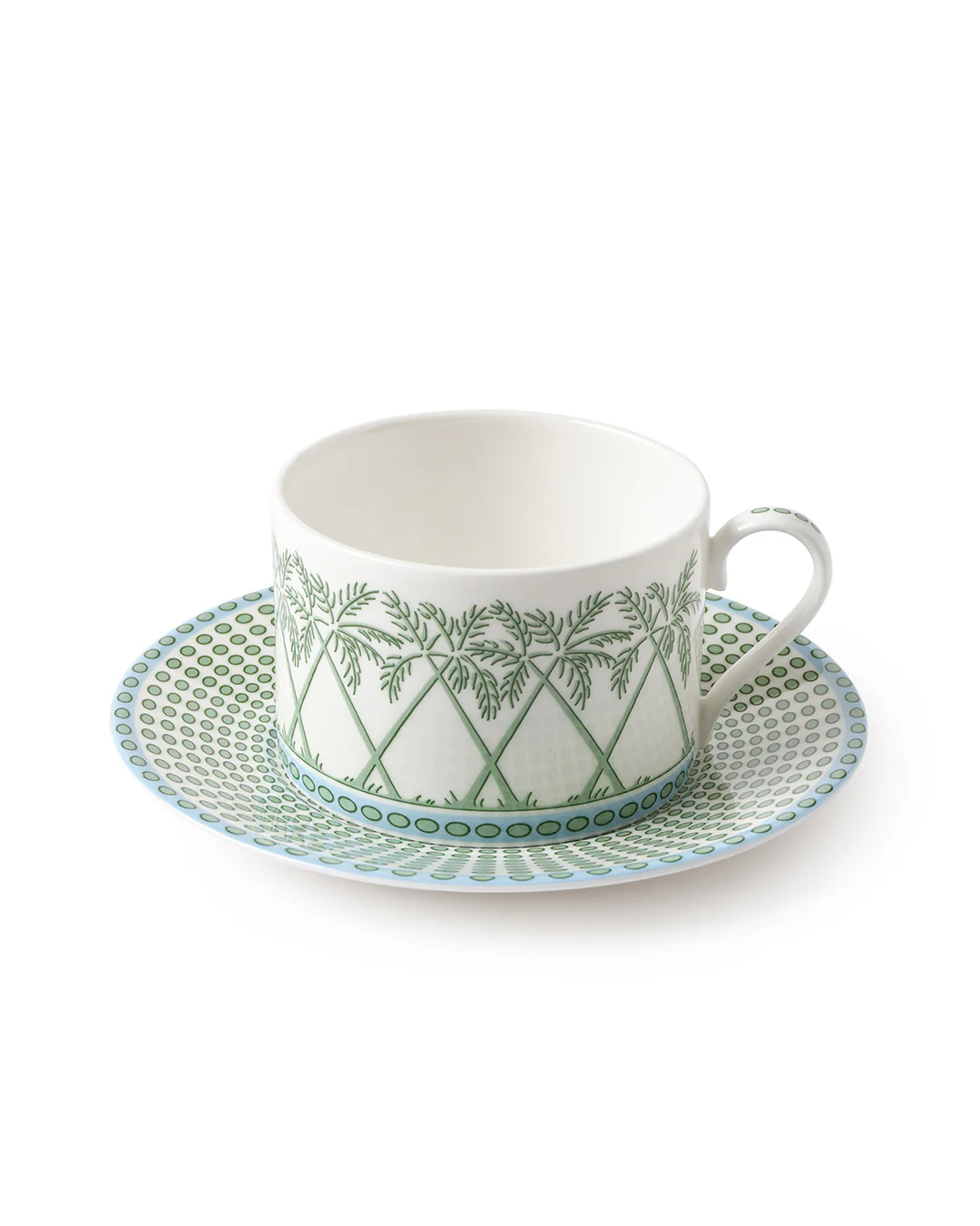 Fine Bone China 2 Cups & Saucers PALMS - Image 6