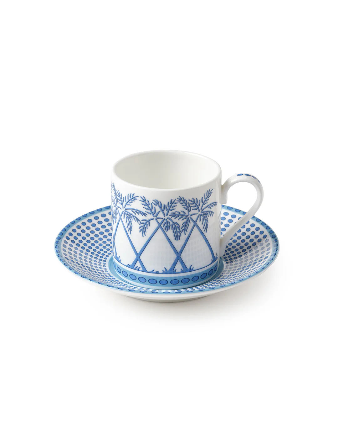 Fine Bone China 2 Espresso Cups & Saucers PALMS - Image 2