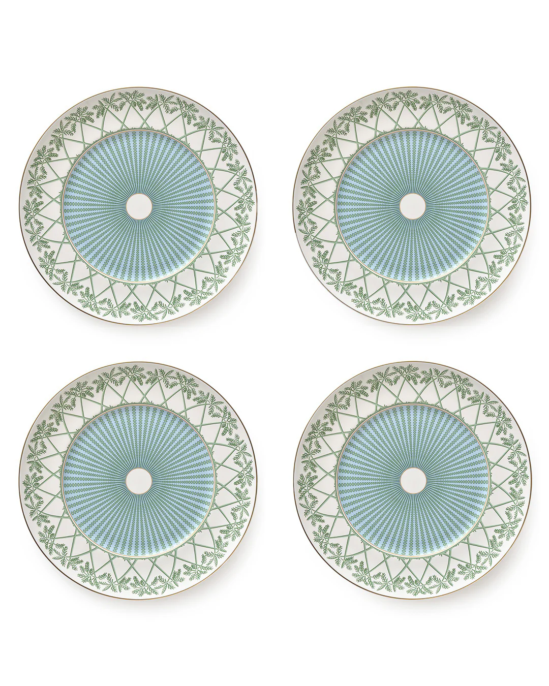 Fine Bone China 4 Charger Plates PALMS