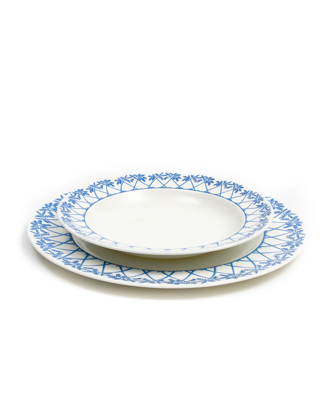 Fine Bone China 4 Rimmed Bowls PALMS - Image 10