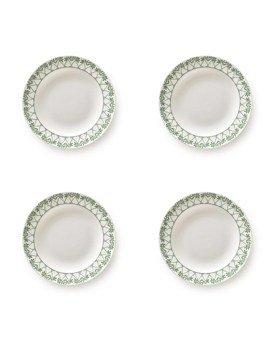 Fine Bone China 4 Rimmed Bowls PALMS