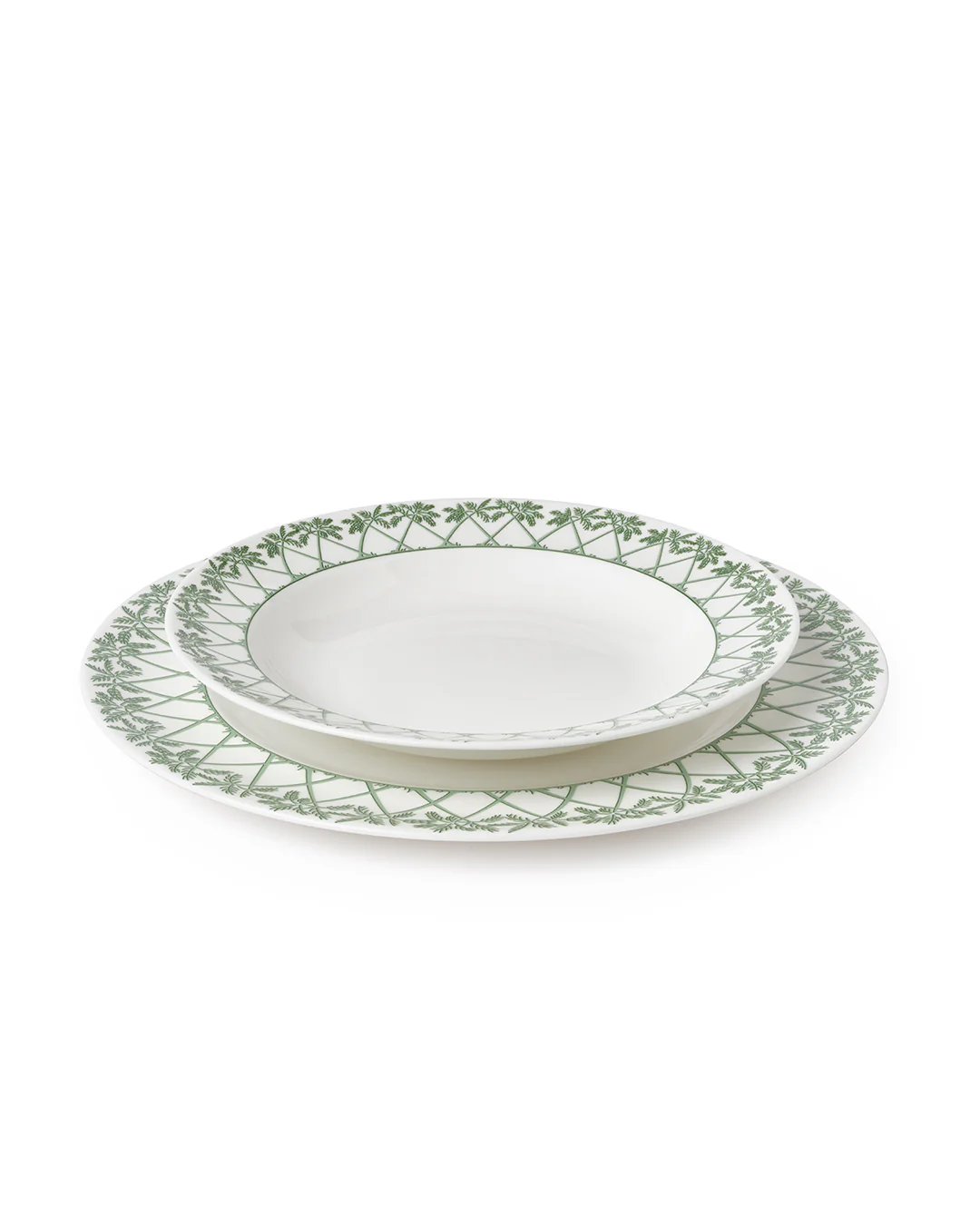 Fine Bone China 4 Rimmed Bowls PALMS - Image 4