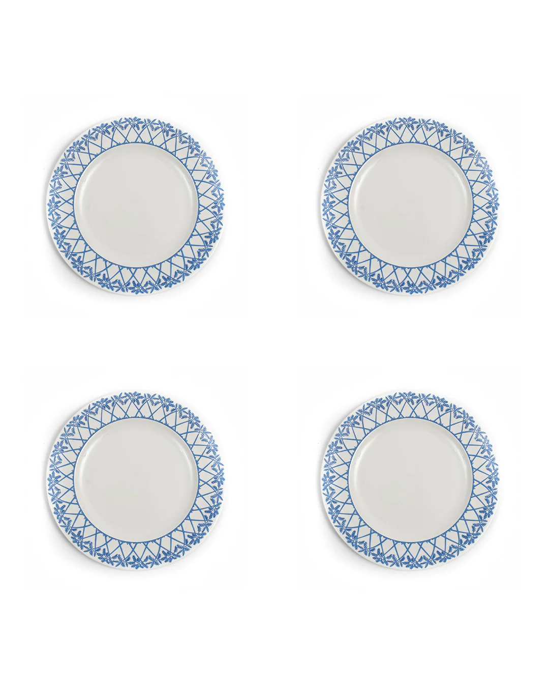 Fine Bone China 4 Salad Plates PALMS