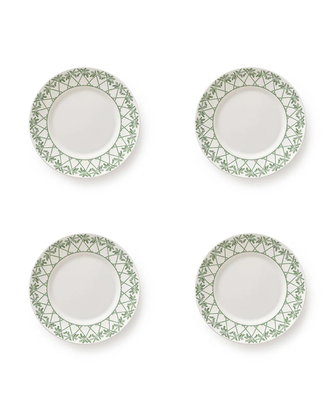 Fine Bone China 4 Salad Plates PALMS