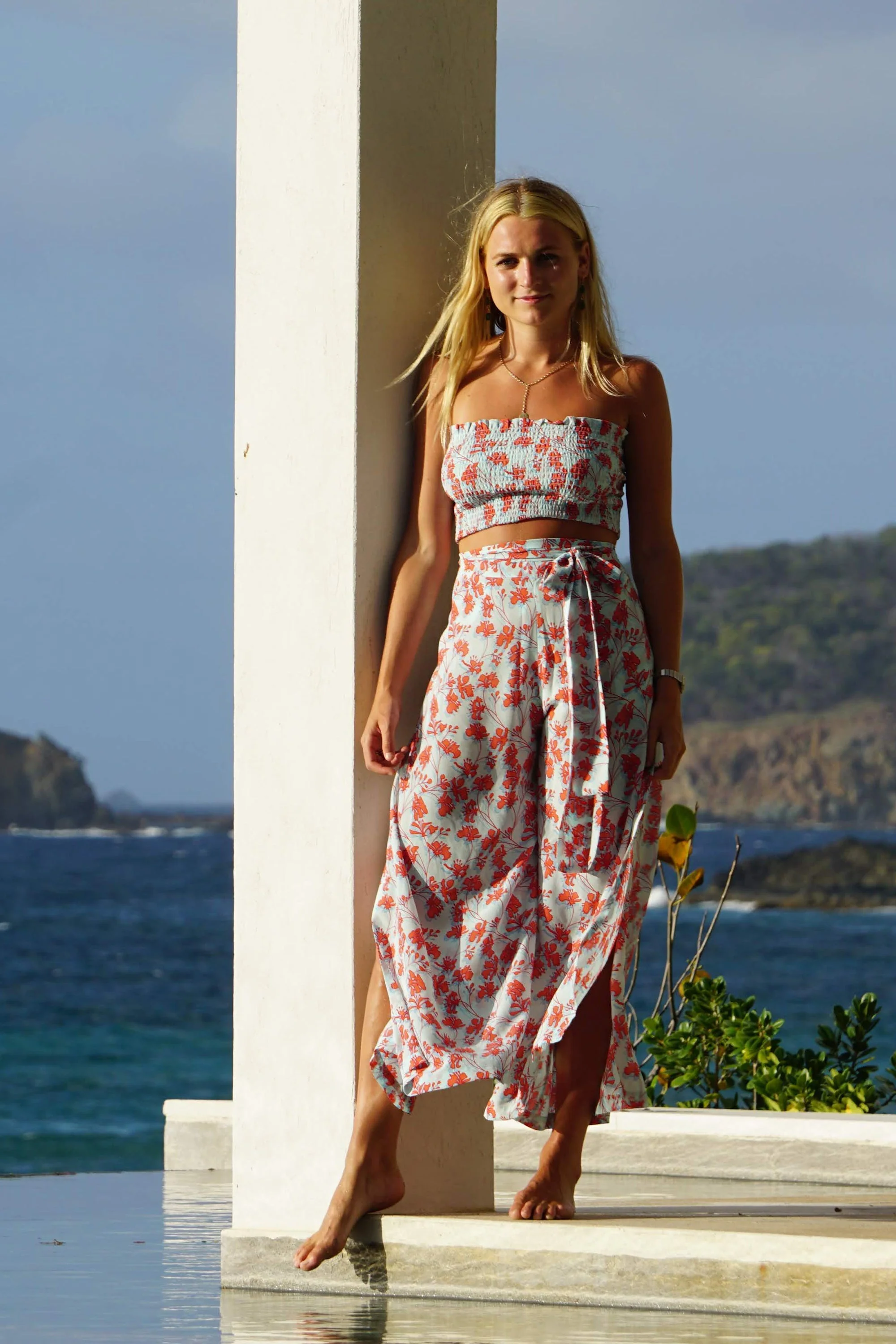 Silk Gabija Palazzo Pants FLAMBOYANT FLOWER - Image 14