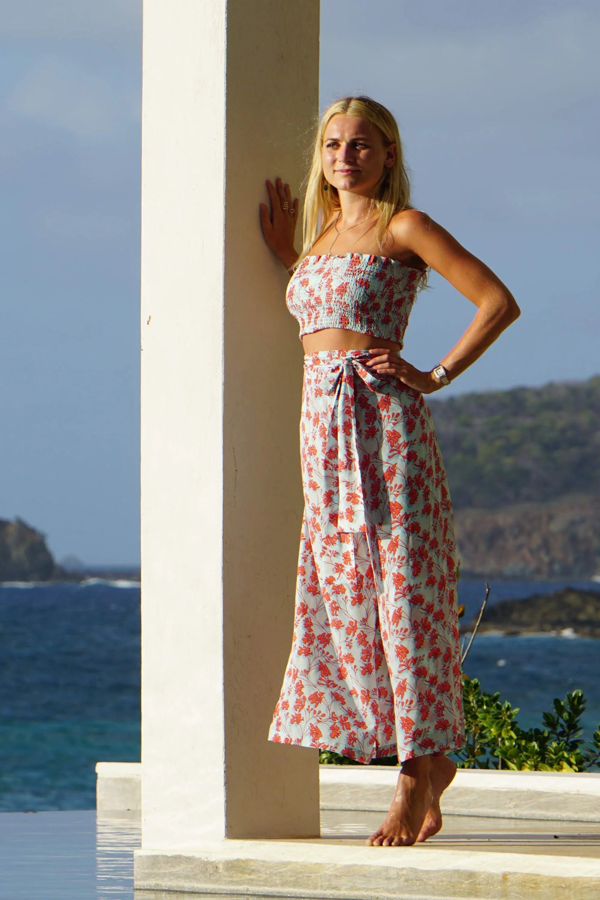 Silk Gabija Palazzo Pants FLAMBOYANT FLOWER - Image 9