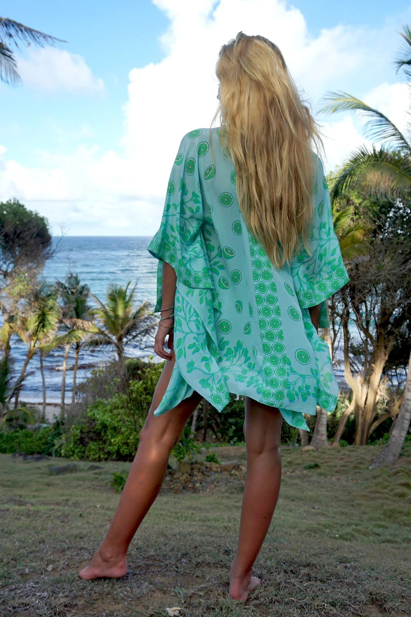 Silk Jade Poncho LIME TREE - Image 5